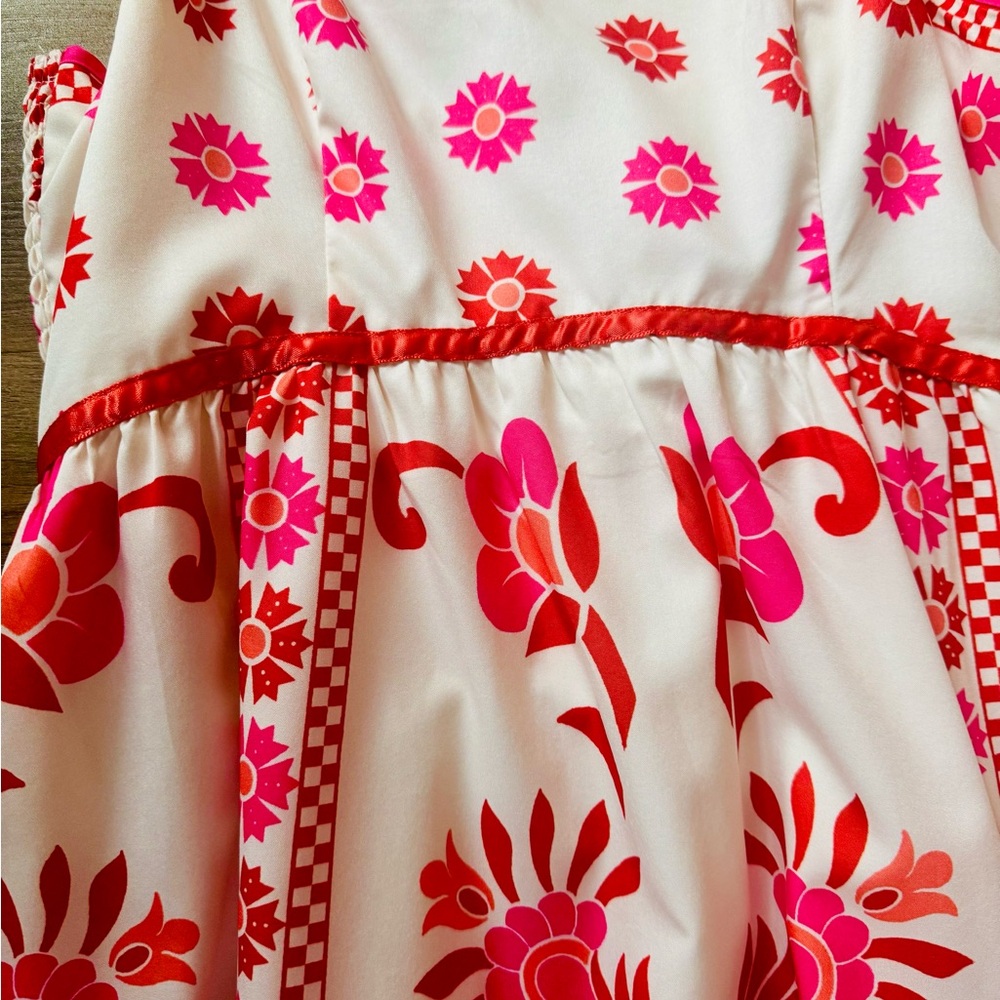 bebe Floral Maxi Dress - Pink and White - Picture 2 of 4